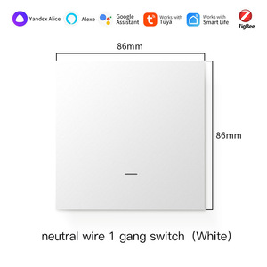 Smart Life Wi-Fi Touch <b>Wall</b> <b>Switch</b> 1 Gang 1 Way White 86mm Neutral Wire IP24 20A Modern PC Material USB Type-C Port - Product Image 1