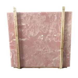 Polished natural light pink onyx rose pink marble purple onyx stone slab