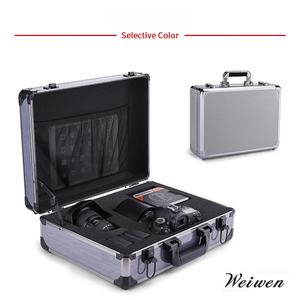 Usine directe petit boîtier en aluminium dur argent noir <span class=keywords><strong>valise</strong></span> Portable pour Instruments équipement antichoc <span class=keywords><strong>outil</strong></span> organisateur - Product Image 2