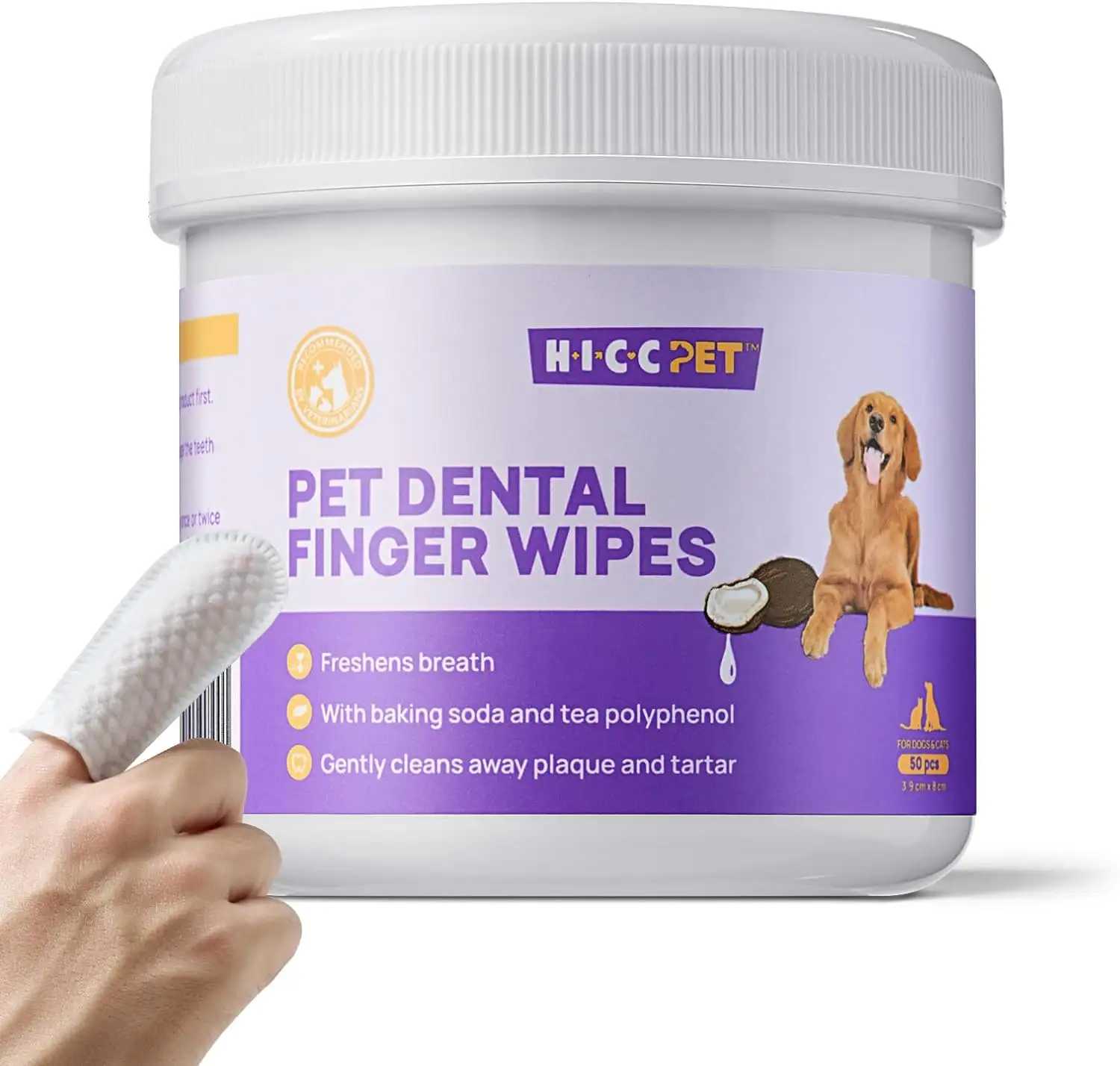 TERRA PET dentes limpeza toalhetes para cães e gatos remover o mau hálito, removendo placa e tártaro Buildup No-Rinse Dog Finger Too