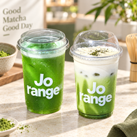 Cangkir PET 22oz 600ml Cetak Sesuai Pesanan, Cangkir Minuman Plastik Transparan Sekali Pakai untuk Bubble Tea, Jus, Kopi, Minuman Dingin, Toko Minuman