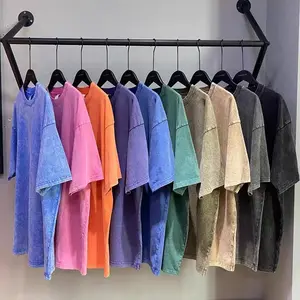 2023 Polyester Đồng Bằng Cotton Pha Trộn Axit Rửa Trống Cổ Điển T-Shirts Quần Áo Cho Nam Giới T-Shirt Chất Lượng Cao Bán Buôn