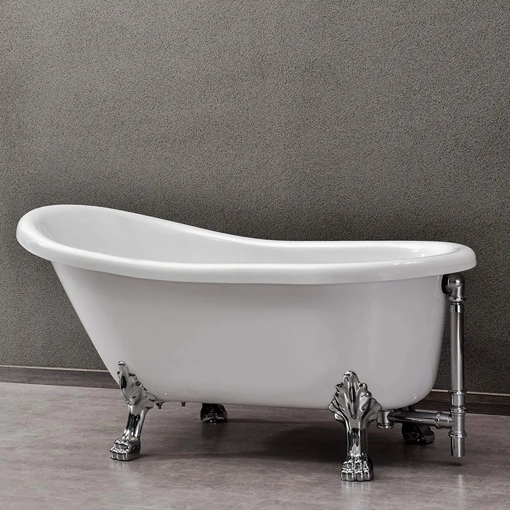 4 Legs Clawfoot Bathtub Portable Soaking Freestanding Acrylic Classic Bathtub