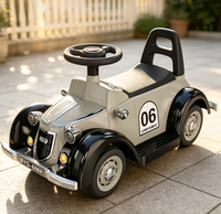 Mobil Mainan Listrik Klasik Retro untuk Balita dengan Remote Control Orang Tua untuk Permainan yang Aman