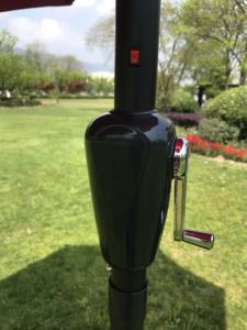 Ombrello da Patio pubblicitario con Logo personalizzato all'ingrosso rosso con luci solari - Product Image 6