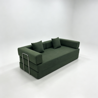 Canapé-lit modulaire compressible en velours côtelé sans armature, convertible, pour le sol, avec mousse haute densité, pour salon