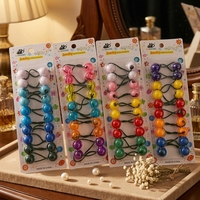 Couleur unie petit heurtoir boule cheveux cravates bande élastique téléphone cordon fil cheveux bobines bandes de caoutchouc pour queue de cheval bandeaux