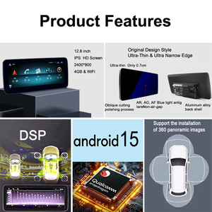 Qualcomm 12,8 ''Android 15 Автомобильный мультимедийный Радио Аудио плеер для Mercedes Benz C класса W205 AMG C300 2010 - 2018 Carplay экран - Product Image 2