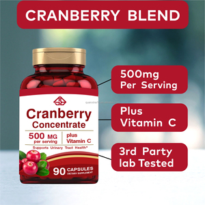 Complément Alimentaire Concentré de Canneberge OEM 500 MG en Capsules avec Vitamine C, 90 Comprimés – Favorise la Santé des Voies Urinaires - Product Image 3