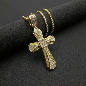 Yunnique – collier avec pendentif croix en acier inoxydable, serti de diamants, bijoux Hip Hop pour hommes, cadeau, Sz303 - Product Image 2
