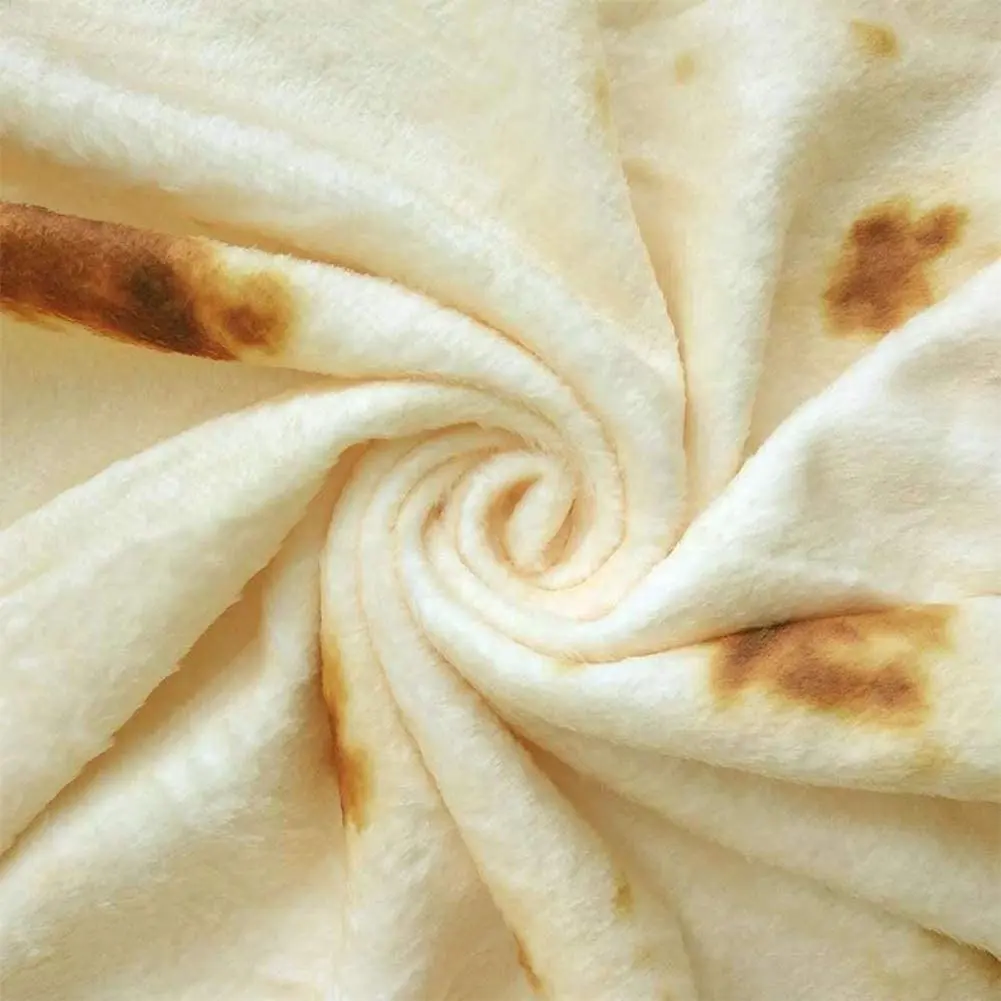 Cobertor de tortilla mexicana para pizza, comida de flanela e comida de pizza gigante macia feita na China, 100% poliéster