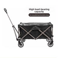 Chariot de camping pliable robuste pour l'extérieur, chariot de plage et de courses pliable avec roues, vente en gros d'usine
