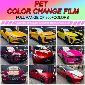 Pellicola Adesiva per <span class=keywords><strong>Auto</strong></span> PET Rosso Rosa Cristallo Lucido, Rivestimento Autoadesivo Colorato Senza Bolle d'Aria 1,52*17M, Vinile Satinato per Car Wrapping con Scheda Colori - Product Image 5