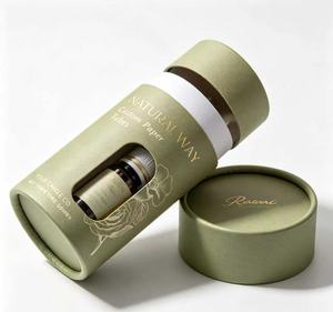 High Quality Biodegradable Cardboard Cylinder for Beauty Products Perfume Candle Packaging Paper Tube with Embossing Printing - Product Image 3