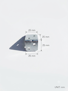 Connecteur d'angle en fer forgé sur mesure 25x25x25mm, revêtement en zinc, finition poudrée, pour armoire, penderie, étagère - Product Image 3
