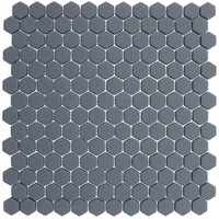 Mosaïque hexagonale en verre artistique émail irisé couleur unie pour sol et mur de salle de bain