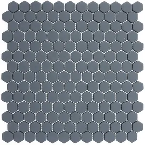 Factory Iridescent Enamel Pure Color Hexagonal Art Glass Mosaic Tile For Floor And Bathroom Wall
