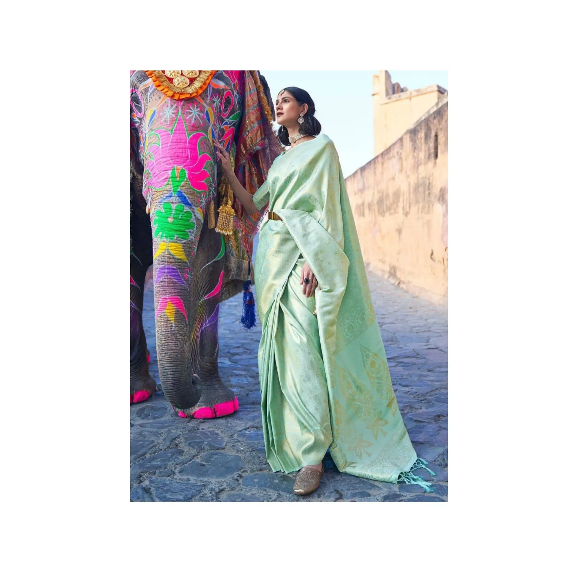 Haute demande Belle riche Pallu et Jacquard sur partout Saree en soie de travail pour les femmes portent du fournisseur indien