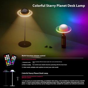 Lampe de table Planète, Veilleuse USB Rechargeable, Lampe de chevet en forme de verre à vin, Décoration 3D Lune, Lumière d'ambiance pour la maison, la chambre, Cadeau - Product Image 5