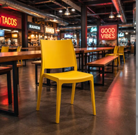 Chaises de salle à manger modernes en plastique, empilables, légères, robustes, colorées, avec dossier, pour salon, cuisine, table à manger