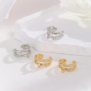 Nueva moda creativa Europea americana lujosa oreja puños exquisitos irregulares geométricos Clip-On pendientes cobre no perforado - Product Image 2