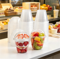 Gobelets à dessert en plastique PET transparents, jetables, empilables et congelables, avec couvercles en dôme, pour boulangerie, vente à emporter et restauration en gros