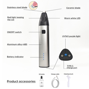 Aangepaste Oplaadbare Hond Katten Tondeuse Paw Haar Trimmer Led Licht Batterij <span class=keywords><strong>Indicator</strong></span> Kleine Elektrische Huisdier Haar Trimmer