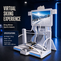 Simulateur de ski VR commercial en métal pour intérieur, équipement de jeu de ski en réalité virtuelle avec écran interactif et plateforme de mouvement pour arcade