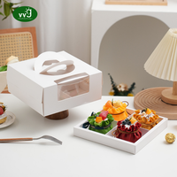 Boîtes à gâteaux portables en carton blanc, taille personnalisée, pour desserts, gâteaux feuilletés, viande effilochée, thé de l'après-midi, aliments cuits, recyclables et écologiques VVG