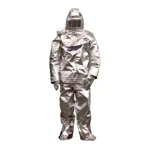 Vêtements de protection thermique pour pompiers, combinaison de proximité aluminisée avec capuche, gants et bottes, certifiée EN/UL - Product Image 1