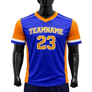 Maillot de football personnalisé à manches courtes, grande taille, séchage rapide, respirant, antibactérien, tissu polyester anti-humidité, sublimé - Product Image 1