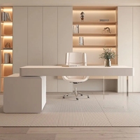 Bureau d'écriture à la maison blanc pur de luxe minimaliste bureau d'ordinateur Rectangle de Style crème Durable pour la consultation médicale de Salon de beauté