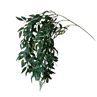 Plantes et fleurs artificielles de la série verte style Mori : feuilles d'eucalyptus, de saule, de bambou et d'herbe de cheval – Décoration suspendue pour l'extérieur et la maison
