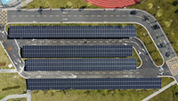 Structure de carport solaire en acier pour parking commercial, design modulaire anodisé, étanche, montage photovoltaïque, solutions de projet OEM personnalisées