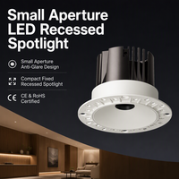 Spot encastré LED 12W sans cadre pour plafond, découpe de 75 mm, petite ouverture, anti-éblouissement, à encastrer dans le plâtre LP-FX7570SH-RTA-24-1