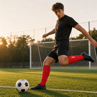Chaussettes de football à haute élasticité, antidérapantes, avec grip, chaussettes de sport professionnelles, chaussettes de compression longues