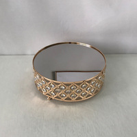 Ensemble de plateaux ronds en cristal plaqué or de style européen CDOR, support à gâteau pour la décoration de table de dessert de mariage