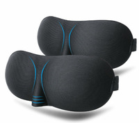 Masque de sommeil 3D en mousse à mémoire de forme tissée noire, ajustable et ergonomique, avec support cervical, occultant et léger pour le voyage, Halloween