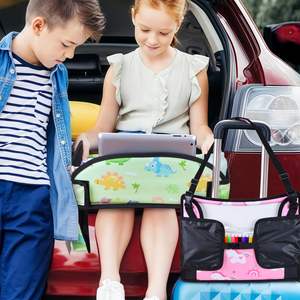Échantillon gratuit personnalisé nouveau multifonctionnel enfant en bas âge siège arrière de voiture plateau de voyage organisateur enfants plateau de voyage plateaux pour tout-petit noir - Product Image 4