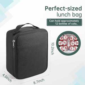 Built in Detachable Ice Pack Insulated <b>Cooler</b> Tote With Handle for Men or Women Freezable Insulated Lunch Bag - Product Image 1