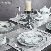 Ensemble de vaisselle de luxe en porcelaine céramique de Dubaï, 72 pièces, bols, assiettes à dîner pour 6 personnes