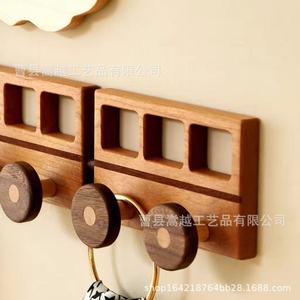 <b>Wooden</b> Train Wall <b>Hook</b> <b>Coat</b> Rack For Childrens Room Entryway Storage Durable Cartoon Design - Product Image 3