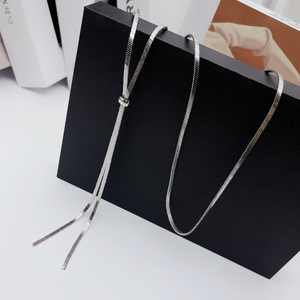 Collar de cadena larga de acero inoxidable chapado en oro de 18 quilates al por mayor, nuevo, ajustable, con forma de <span class=keywords><strong>Y</strong></span>, joyería para fiesta - Product Image 4