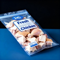 Sacs d'emballage en plastique imprimés par gravure, résistants à la chaleur et à l'humidité, anti-odeurs, de qualité alimentaire, avec soufflet de fond, pour poulet congelé, sacs transparents