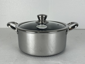 Batterie de casseroles en acier inoxydable 20/24/<span class=keywords><strong>28</strong></span> <span class=keywords><strong>cm</strong></span>, revêtement antiadhésif alvéolé, couvercle en verre, compatible four – Vente Flash - Product Image 4