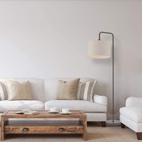 Lampadaire sur pied métallique industriel Vintage, luminaire d'angle réglable, éclairage d'intérieur, abat-jour rond en tissu, décoration de maison, pour salon, 4 pièces