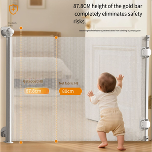 Nouvelle barrière télescopique moderne pour animaux de compagnie, en rail solide, allongée, sans perforation, hauteur réglable, clôture intérieure anti-chats - Product Image 4