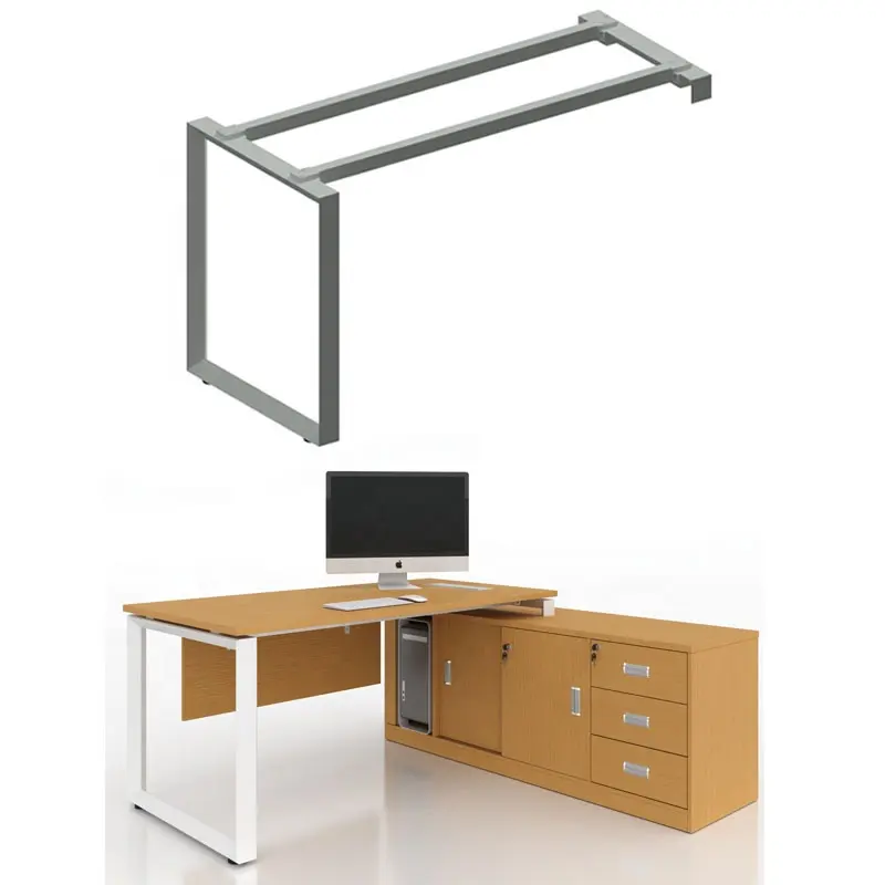 Metal leg L-shape school and office meeting table
