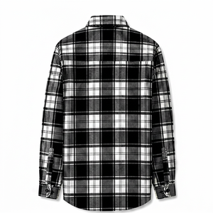 Camisa de Franela a Cuadros de Manga Larga para Hombre, de Alta Calidad, Corte Regular, Informal, de Algodón, con Botones - Product Image 2