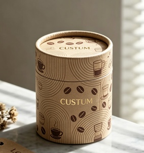 Eco Friendly Round Cardboard Tube with Custom Logo, Biodegradable Food Grade Cylinder Box for Coffee Bean & Tea Packaging - Product Image 2